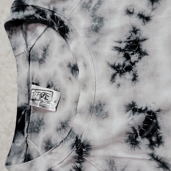 Erge M Monochrome Black Gray White Tie-Dye Long Sleeve Knot Top - Picture 3 of 11